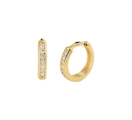 klapoorringen zirkonia 14K geelgoud 4023015