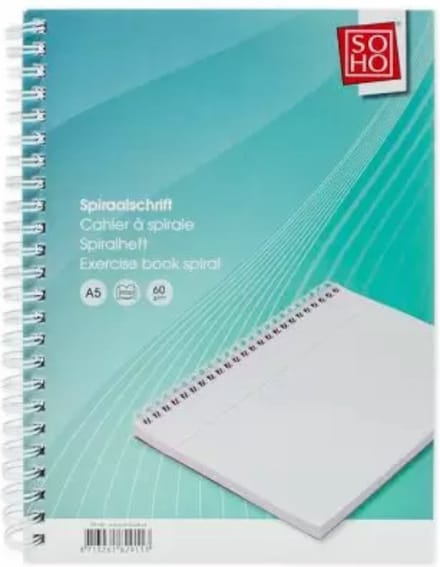Schrijfblok A5 - Spiraal - Spiraalschrift - Lijntjes