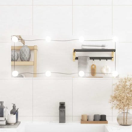 vidaXL - Wandspiegel - met - LED's - rechthoekig - 30x80 - cm - glas