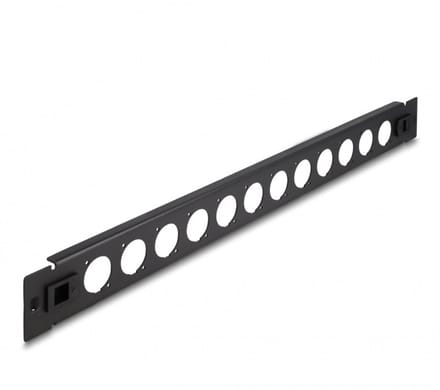 Delock 19 inch patch panel | voor 12 D-type modules | 1U | toolfree | zwart