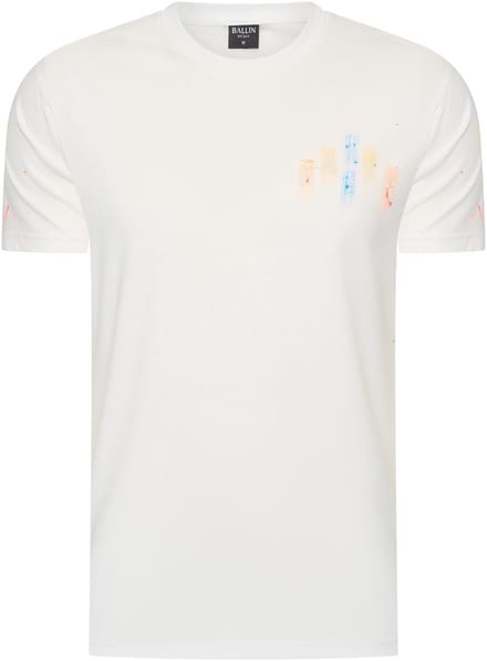Heren Tee SS met Ballin Est. 2013 Paint Backprint Shirt Print - Wit - Maat S