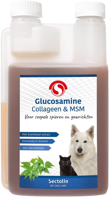 Sectolin - Glucosamine Collageen & MSM - Soepele Spieren & Gewrichten - Hond Kat 1L