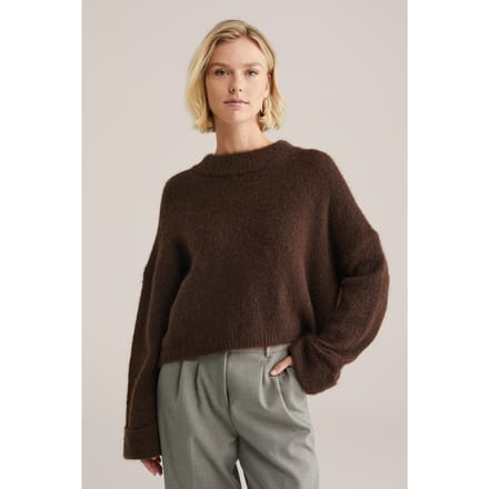 We Fashion Knitted Pullover Dark Brown Größe: L | Pullover Outlet | Damen | Braun