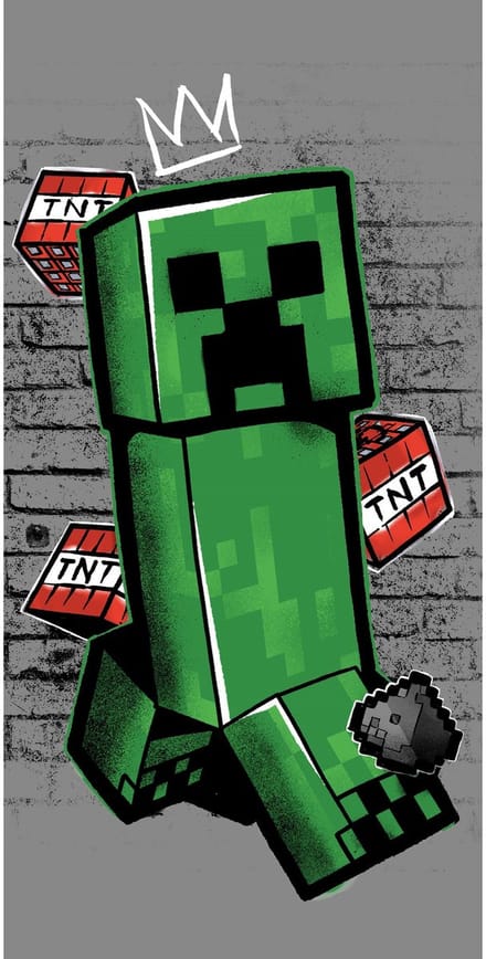 Minecraft Strandlaken Metro Art Creeper - 70 x 140 cm - Katoen