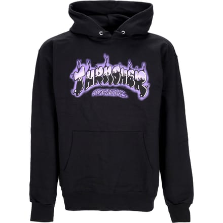 Heren Airbrush Hoodie Zwart/paars