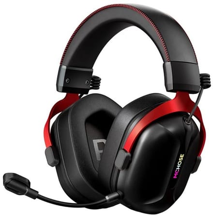 MCHOSE S9 Series - Gaming Headset - Draadloos - Surround - Bluetooth 5.3 - 55 uur batterijduur - Rood/Zwart