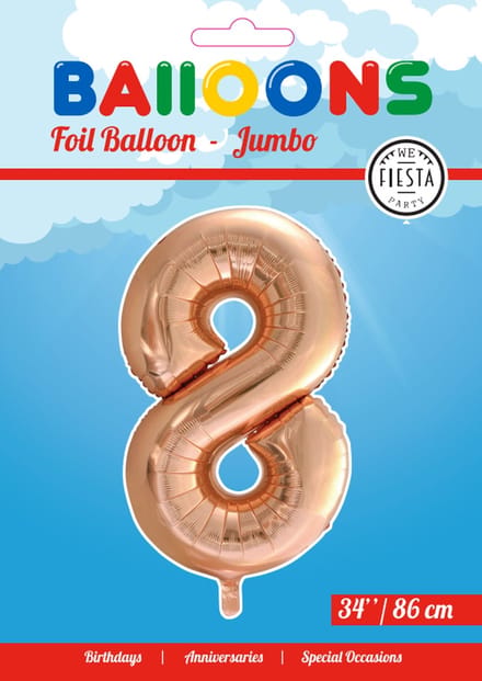 Folieballon 34" nmr. 8 - Rosé Goud