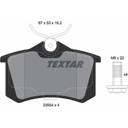 Remblokset TEXTAR 2355406, achter
