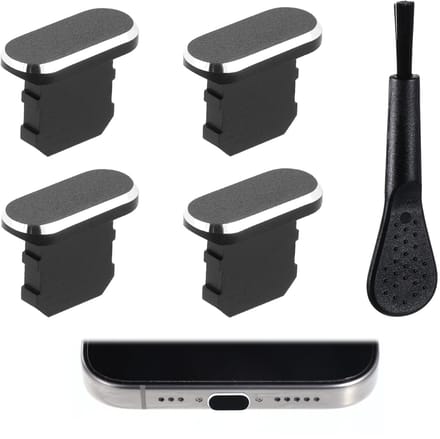 Mobiele telefoonstofplug set van 4 - Aluminium en PVC - Bescherming tegen stof en vuil - ShopVlot