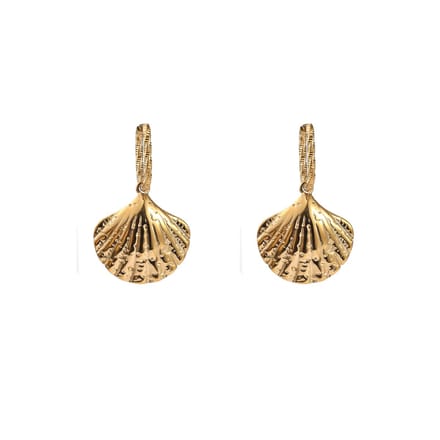 Go Dutch Label Oorhangers Big Shell Hoop Goudkleurig