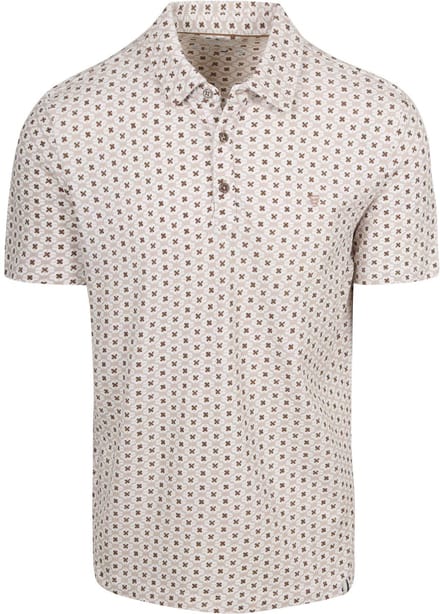 R2 Amsterdam Polo Print Beige - Maat L - Heren