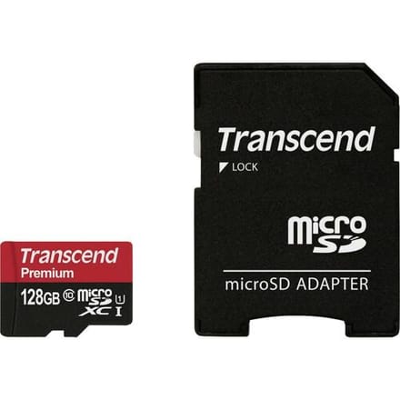 Transcend Premium microSDXC-kaart 128 GB Class 10, UHS-I Incl. SD-adapter