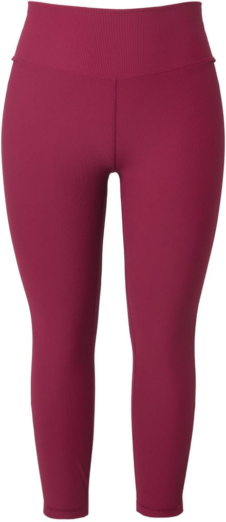 Studio Untold - Dames - Geribbelde legging strakke pijpen elastische tailleband - Wijnrood - Maat 46+
