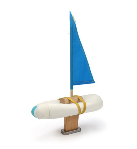 IKONIC - Flessenbootje - Floris Hovers - Blauw zeil