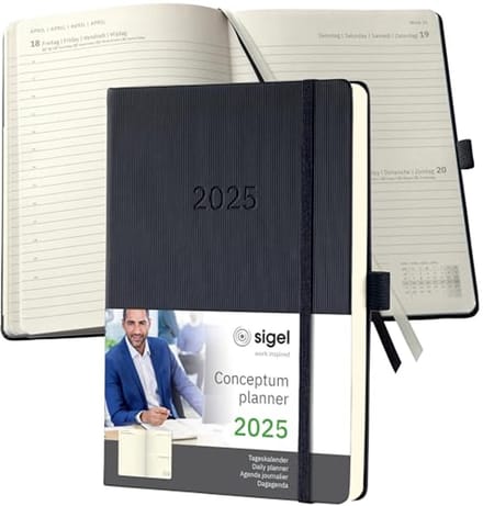 Tageskalender A5 2025 - Zwart