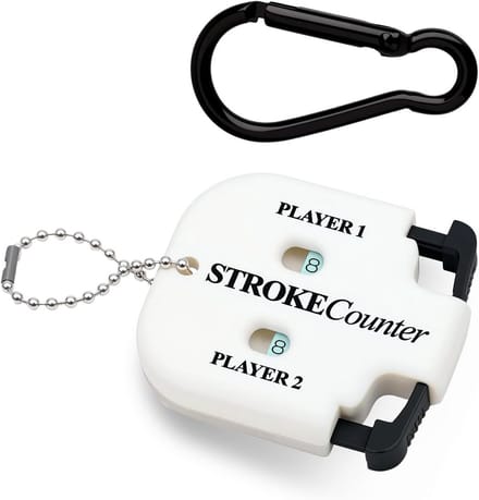Golf Teller voor 2 Spelers | Handmatige Puntenteller met Sleutelhanger | Golf Score Keeper Wit