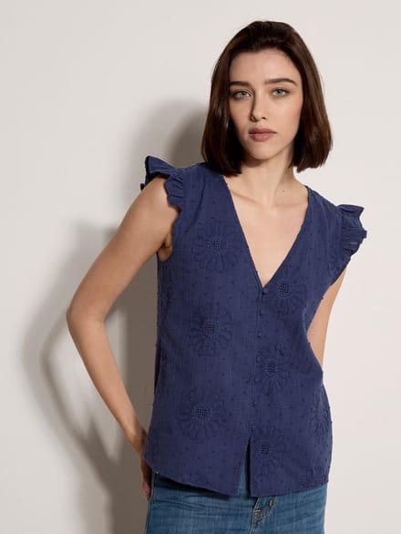 Midi-jurk met ruches