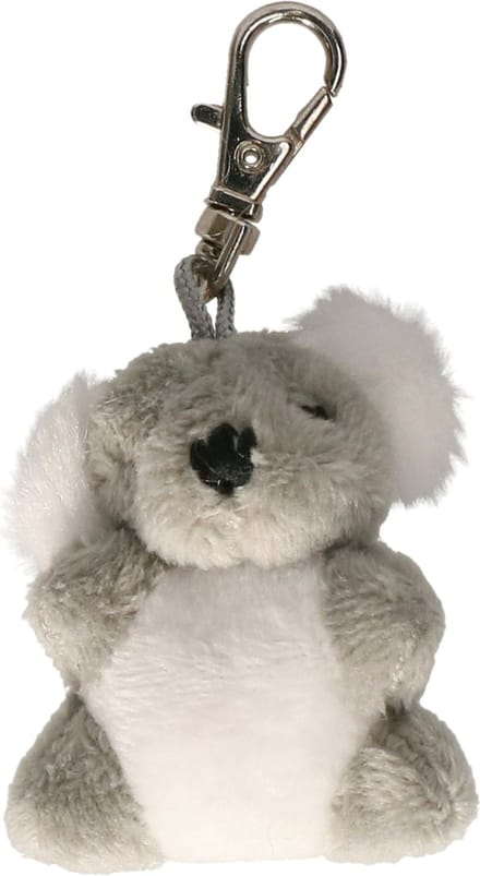Nature Planet Koala Sleutelhanger knuffel - pluche - 6 cm - grijs - cadeau knuffels