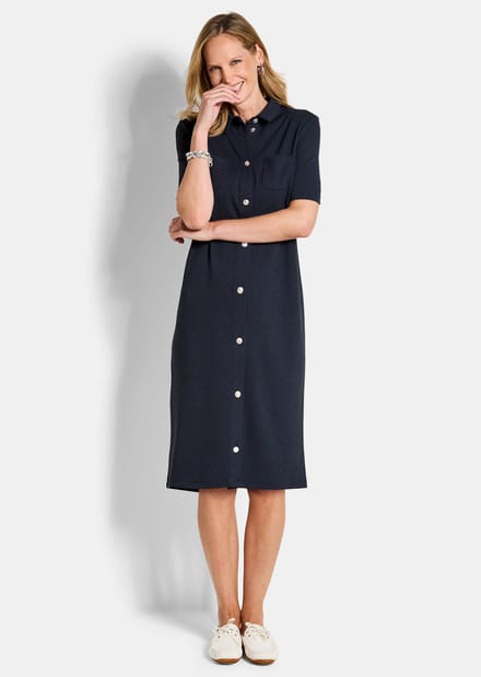 Maritieme jurk van interlock-jersey - marine - Gr. 25 van Goldner Fashion