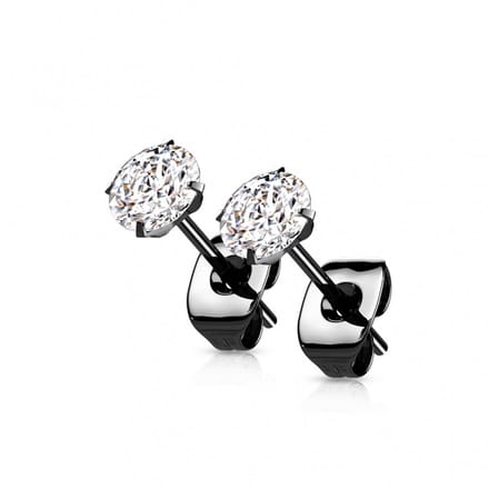 Oorbellen titanium prong 0.8x6x2 - zwart - LMPiercings