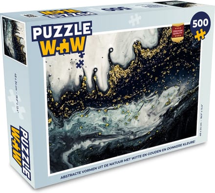 Puzzel Marmer - Abstract - Goud - Luxe - Legpuzzel - Puzzel 500 stukjes