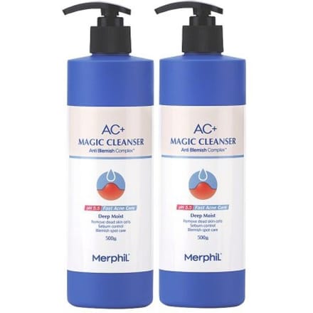 Merphil Back Dry Body Wash Ac+ Magic Cleanser Diep Hydraterend 500g X 2 NONE blue