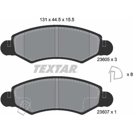 Remblokset TEXTAR 2360501, voor