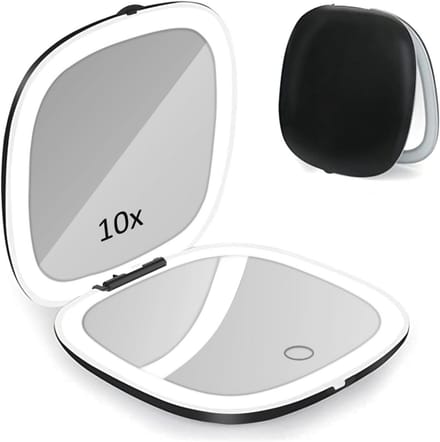 LED Make-up Spiegel 1X 10X Vergroting Draagbaar Touchscreen USB Oplaadbaar