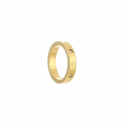 Bijoutheek Ring (Sieraad) hartjes witte stenen Goud