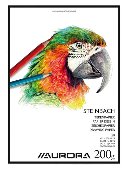 Aurora Tekenblok - Steinbach - A4 - 210x297mm - 200gr - 20 vel Tekenpapier - 5 stuks