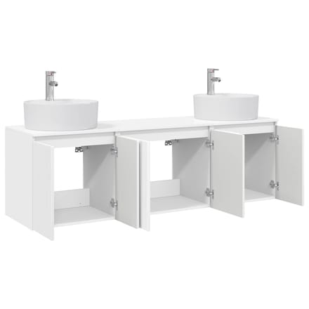 vidaXL - Badkamerkast - set - 3 - st - Hoogglans - Wit - 161,5 - x - 44,5 - x - 82 - cm
