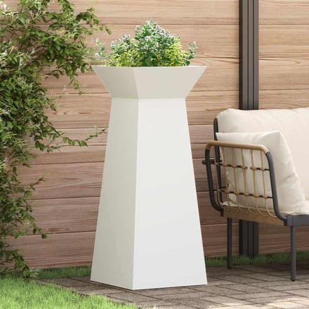 vidaXL - Pilarenbak - Wit - 40 - x - 40 - x - 100 - cm - Koudgewalst - staal