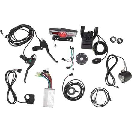 Elektrische Fiets Ombouwset 17A Controller GD06 Paneel Koplamp Achterlicht Duimgas Rem black