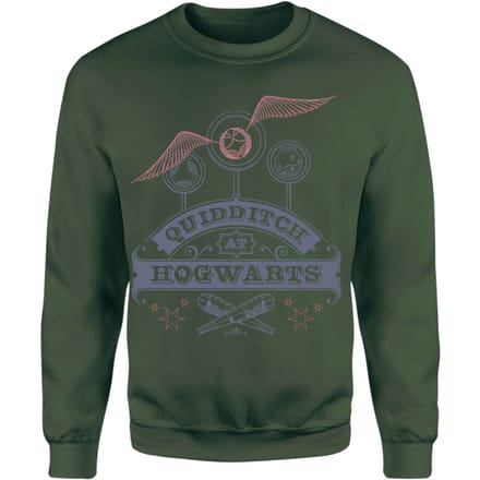 Harry Potter Quidditch At Hogwarts Sweatshirt - Green - S