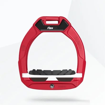 Veiligheidsstijgbeugels voor paardrijden Incliné Grip Rood/Wit/Bruin kind Flex-On Safe-On