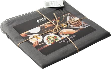 4 stuks Gusta Tafelloper Grijs - 100% Katoen - 40 x 140 cm