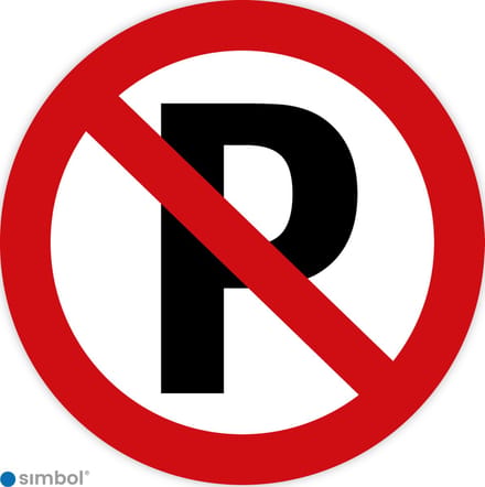 Simbol - Bord P (Niet Parkeren) - Dibond - Formaat ø 23 cm.