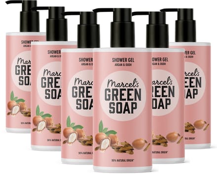 Marcel's Green Soap Douchegel - Argan & Oudh - 6 x 300ml