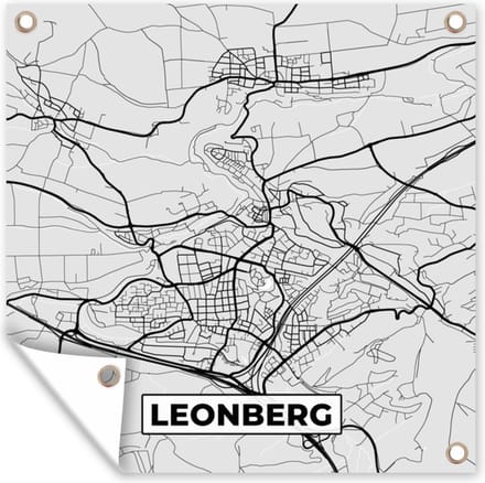 Tuindoek Kaart - Duitsland - Plattegrond - Stadskaart - Leonberg - 100x100 cm