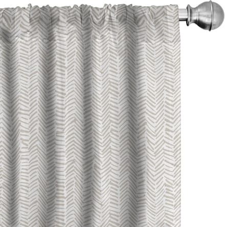 ABAKUHAUS Gordijnen – Microvezel verduistering – 2x75x245 cm – tan-wit