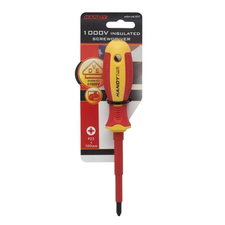 Kruiskop Geïsoleerde Schroevendraaier PZ2 x 100 mm - 1000V, Magnetische Kop [10572]