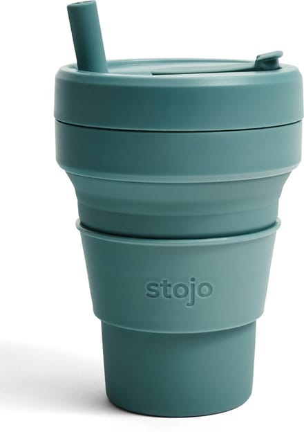 Stojo - Biggie Cup - Koffie / Theebeker - 470 ml - Herbruikbaar - Opvouwbaar - Groen