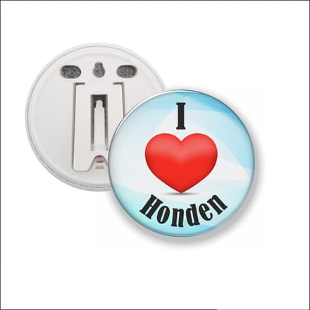 Button Met Clip 58 MM - I Love Honden