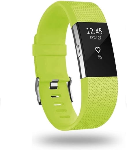 Jumada's - Fitbit Charge 2 bandje - Gesp - Siliconen - Lichtgroen - Small