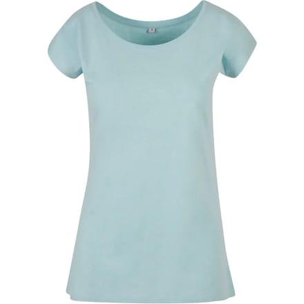 Build your Brand Ladies´ Wide Neck Tee BYBB013 - Ocean Blue - S