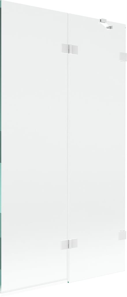 Mexen Lunar douchewand 2-delig rechts 100 x 150 , transparant, wit - 897-100-100-20-00-P