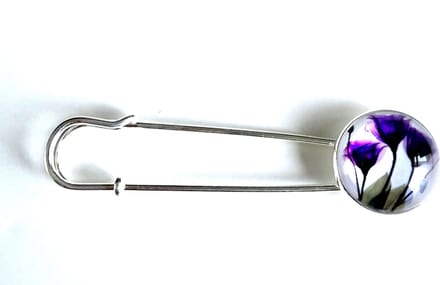 2 Love it Bloem Purple - Sjaalspeld - Vestsluiting - Lengte 8 cm