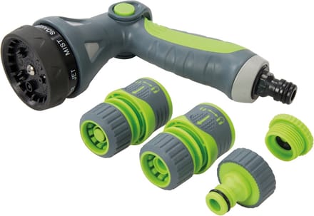 Silverline Sproeiset met 9 patronen - Softgrip handvat - Inclusief snelkoppelingen - 5-delig