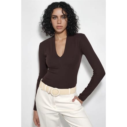 Slim Fit V-hals Lange Mouwen Blouse