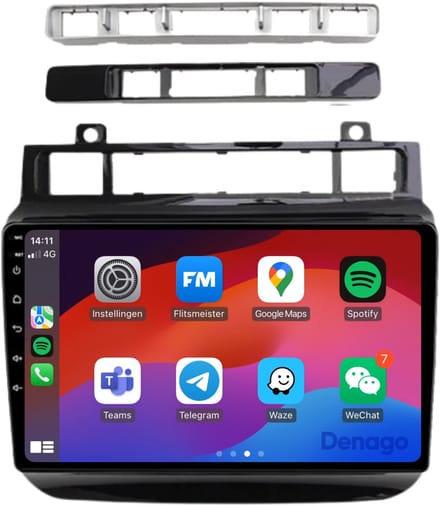CarPlay autoradio geschikt voor Volkswagen Touareg | 2011 t/m 2017 | Android 16 | Draadloos Apple CarPlay & Android Auto | 2GB + 32GB | QuadCore processor | Denago DNG-A209 | 2025 model | 2011 2012 2013 2014 2015 2016 2017 | Bluetooth & Wifi
